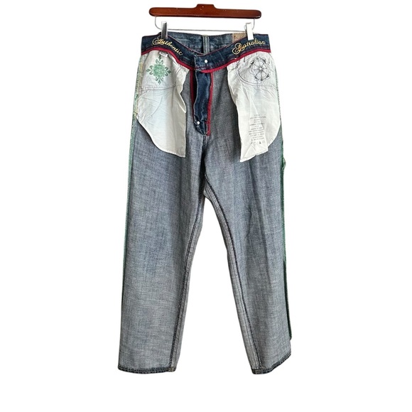 COOGI Vintage Y2K Jeans Embroidered Rainbow Urban Hip Hop Spellout 32x34 - Picture 11 of 16